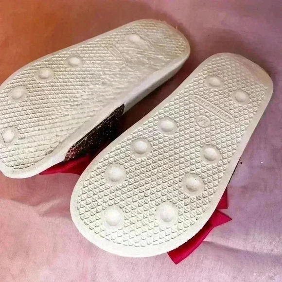 Jojo Siwa Unicorn Glitter Sparkle Pink Bow Slide On Sandals Sz M12/1 - Picture 6 of 7